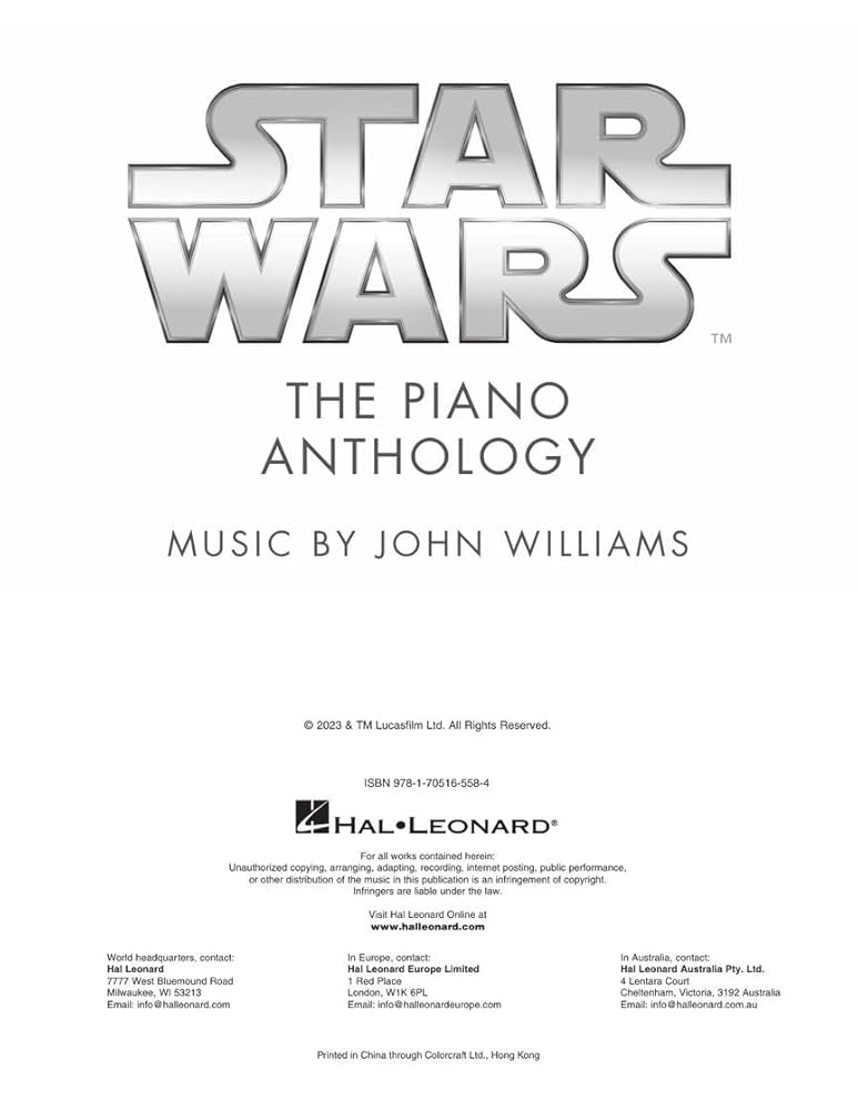 ピアノソロ ジョン・ウィリアムズ ピアノ・アンソロジー スターウォーズ Star Wars: The Piano Anthology - Music by John Williams